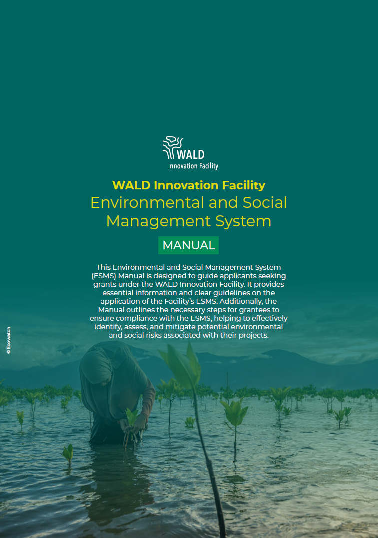 KfW WALD Innovation Facility Enviornment and Social Management System (ESMS) Manual cover image.